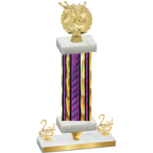 Premium Single Purple Glacier Second Place Bowling Trophy