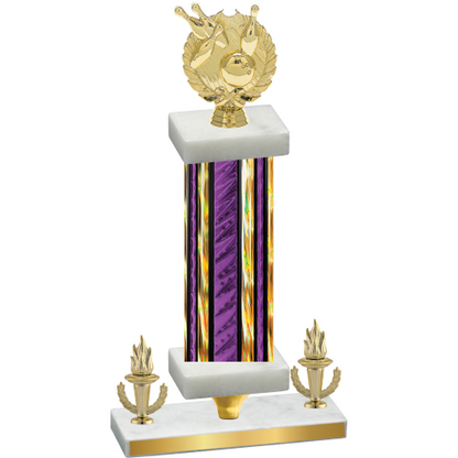 Premium Single Purple Glacier Victory Bowling Trophy