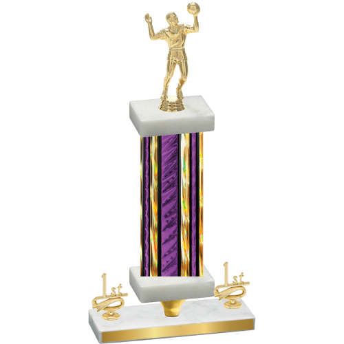 Premium Single Purple Glacier First Place Volleyball Trophy