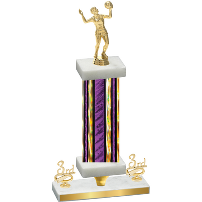 Premium Single Purple Glacier Third Place Volleyball Trophy