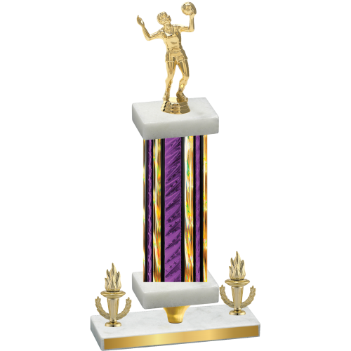 Premium Single Purple Glacier Victory Volleyball Trophy