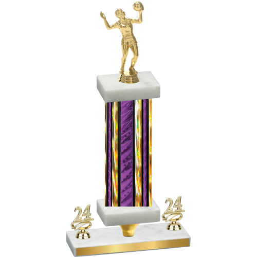 Premium Single Purple Glacier Year Volleyball Trophy