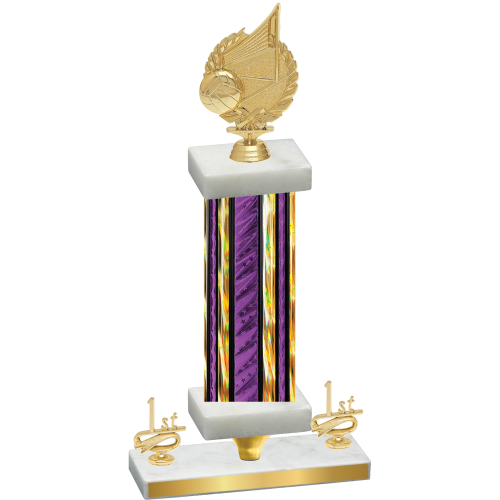 Premium Single Purple Glacier First Place Volleyball Trophy