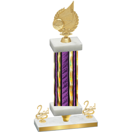 Premium Single Purple Glacier Second Place Volleyball Trophy