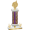 Premium Single Purple Glacier Third Place Volleyball Trophy