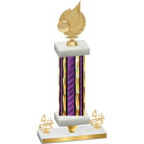 Premium Single Purple Glacier Fourth Place Volleyball Trophy