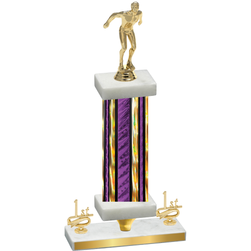 Premium Single Purple Glacier First Place Swimming Trophy