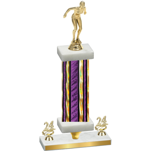 Premium Single Purple Glacier Year Tennis Trophy