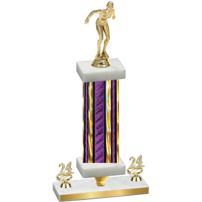 Premium Single Purple Glacier Year Tennis Trophy