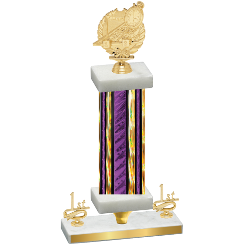 Premium Single Purple Glacier First Place Swimming Trophy