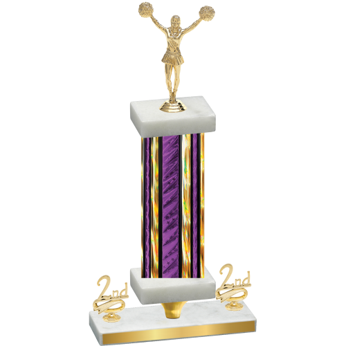 Premium Single Purple Glacier Second Place Cheerleading Trophy