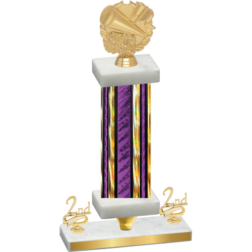 Premium Single Purple Glacier Second Place Cheerleading Trophy