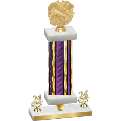 Premium Single Purple Glacier Year Cheerleading Trophy