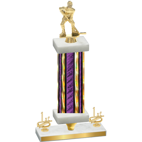 Premium Single Purple Glacier First Place Hockey Trophy