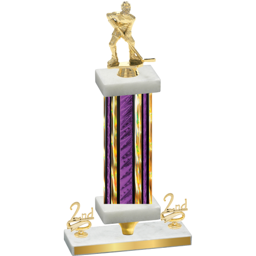 Premium Single Purple Glacier Second Place Hockey Trophy