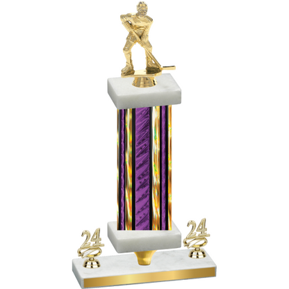 Premium Single Purple Glacier Year Hockey Trophy