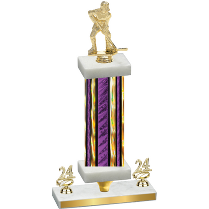 Premium Single Purple Glacier Year Hockey Trophy