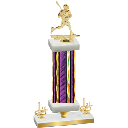 Premium Single Purple Glacier First Place Lacrosse Trophy