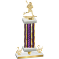 Premium Single Purple Glacier Second Place Lacrosse Trophy