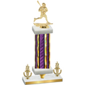 Premium Single Purple Glacier Victory Lacrosse Trophy
