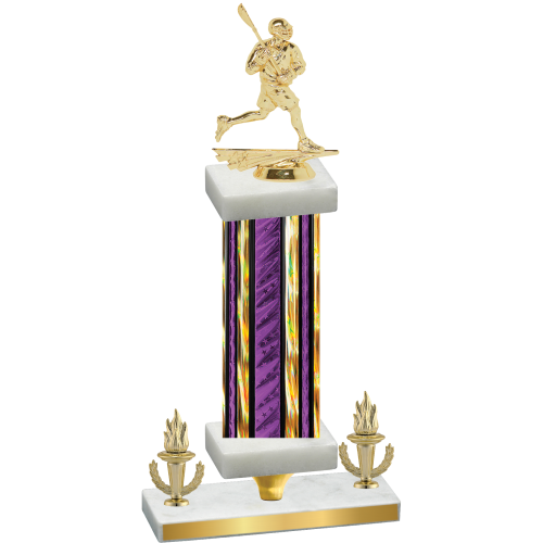 Premium Single Purple Glacier Victory Lacrosse Trophy