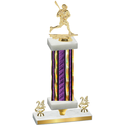 Premium Single Purple Glacier Year Lacrosse Trophy