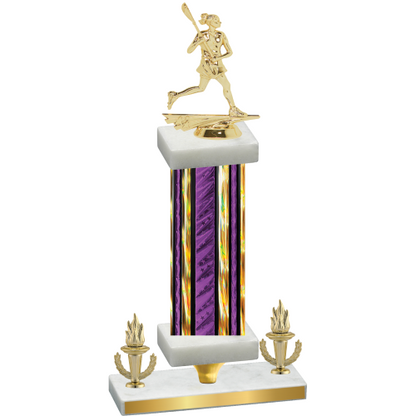 Premium Single Purple Glacier Victory Lacrosse Trophy