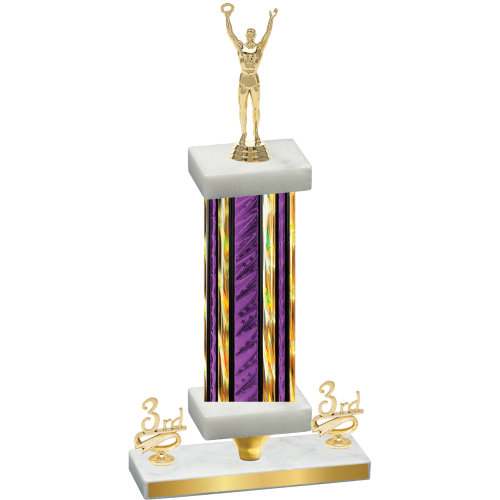 Premium Single Purple Glacier Third Place Victory Trophy