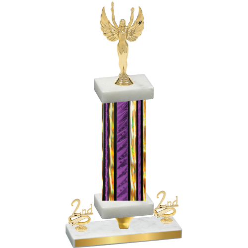 Premium Single Purple Glacier Second Place Victory Trophy