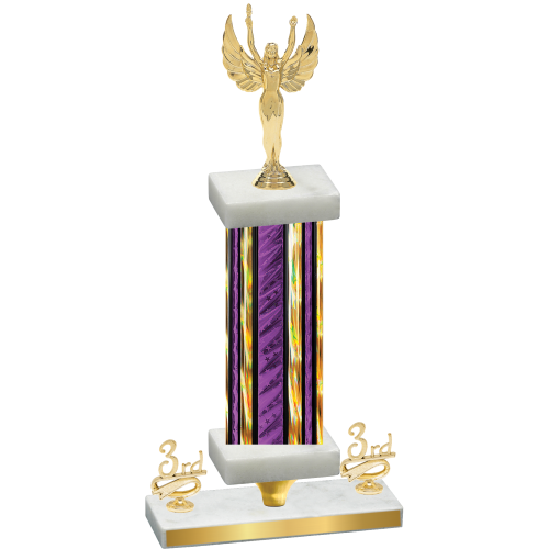 Premium Single Purple Glacier Third Place Victory Trophy