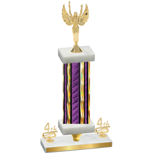 Premium Single Purple Glacier Fourth Place Victory Trophy