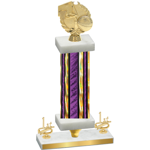 Premium Single Purple Glacier First Place Basketball Trophy