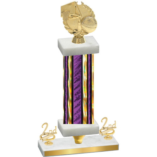 Premium Single Purple Glacier Second Place Basketball Trophy