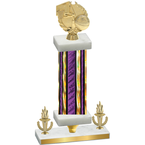 Premium Single Purple Glacier Victory Basketball Trophy