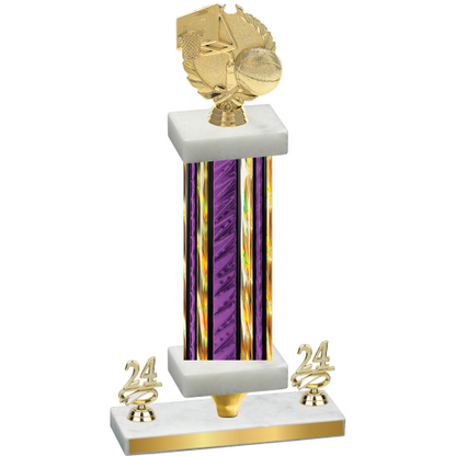 Premium Single Purple Glacier Year Basketball Trophy