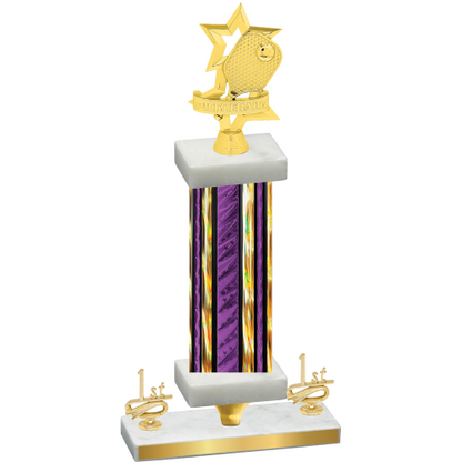 Premium Single Purple Glacier First Place Pickleball Trophy