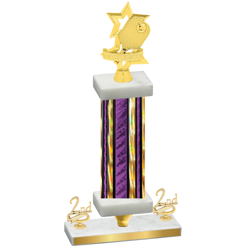 Premium Single Purple Glacier Second Place Pickleball Trophy