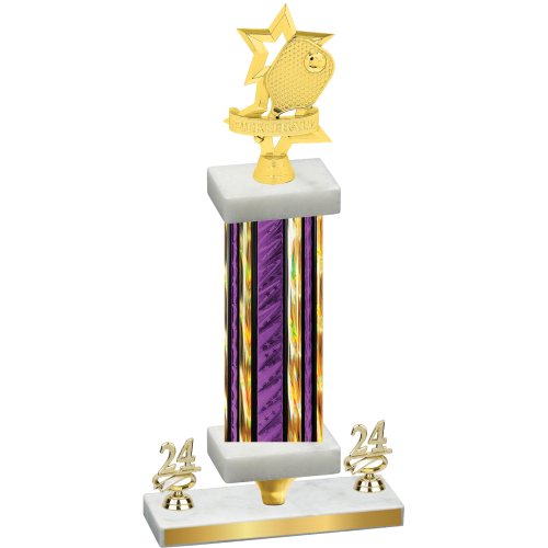 Premium Single Purple Glacier Year Pickleball Trophy