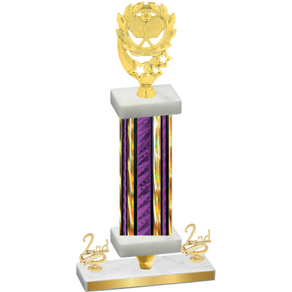 Premium Single Purple Glacier Second Place Pickleball Trophy