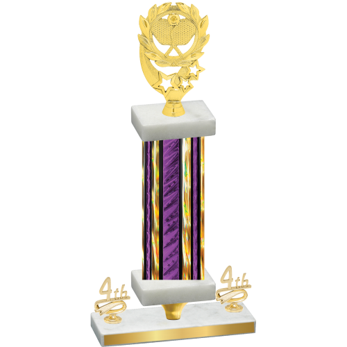 Premium Single Purple Glacier Fourth Place Pickleball Trophy