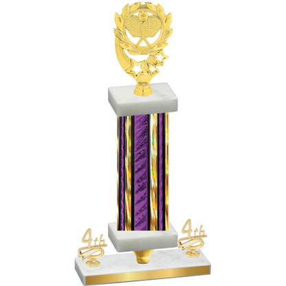 Premium Single Purple Glacier Fourth Place Pickleball Trophy