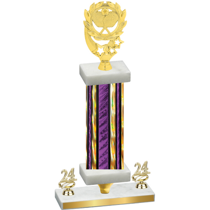 Premium Single Purple Glacier Year Pickleball Trophy