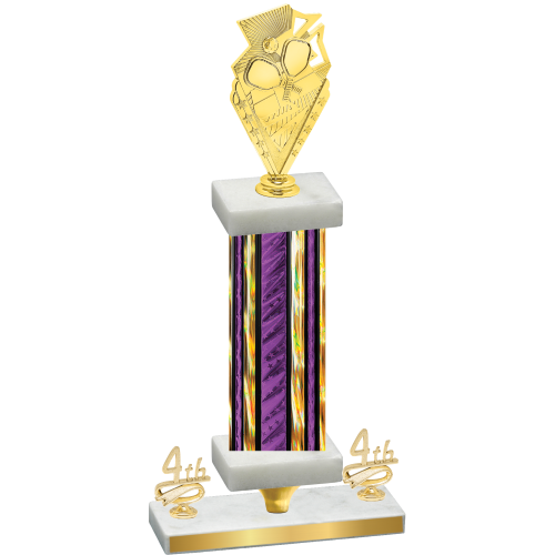 Premium Single Purple Glacier Fourth Place Pickleball Trophy