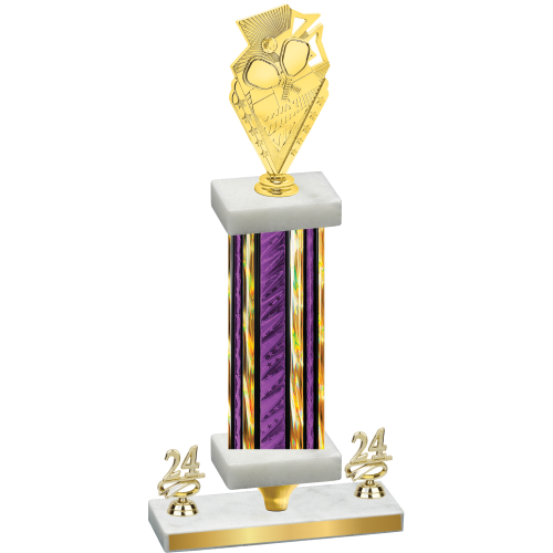 Premium Single Purple Glacier Year Pickleball Trophy