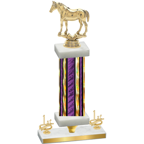 Premium Single Purple Glacier First Place Horses Trophy