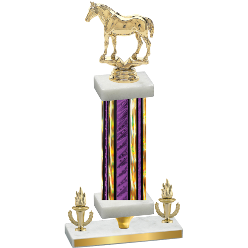 Premium Single Purple Glacier Victory Horses Trophy