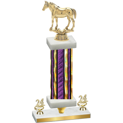 Premium Single Purple Glacier Year Horses Trophy