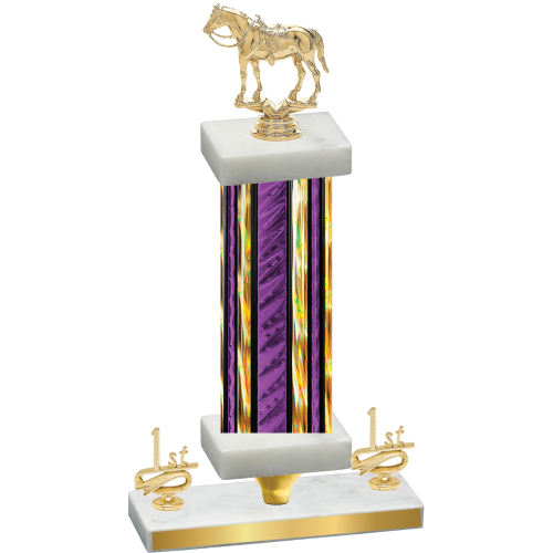 Premium Single Purple Glacier First Place Horses Trophy