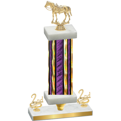 Premium Single Purple Glacier Second Place Horses Trophy