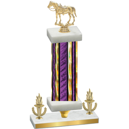 Premium Single Purple Glacier Victory Horses Trophy